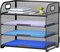 Mesh Desk Organiser Tray, 4 Tier Letter Tray Organiser with Hander,Office Trays Desk Organiser Accessories, Paper Tray Organiser for A4 File Holder - Black…